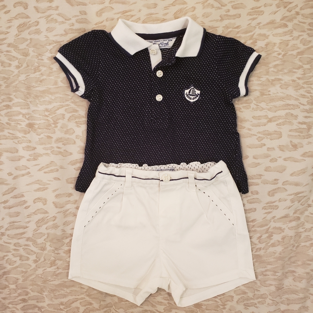MAYORAL Navy/ White Polo Sailor Set 4-6m